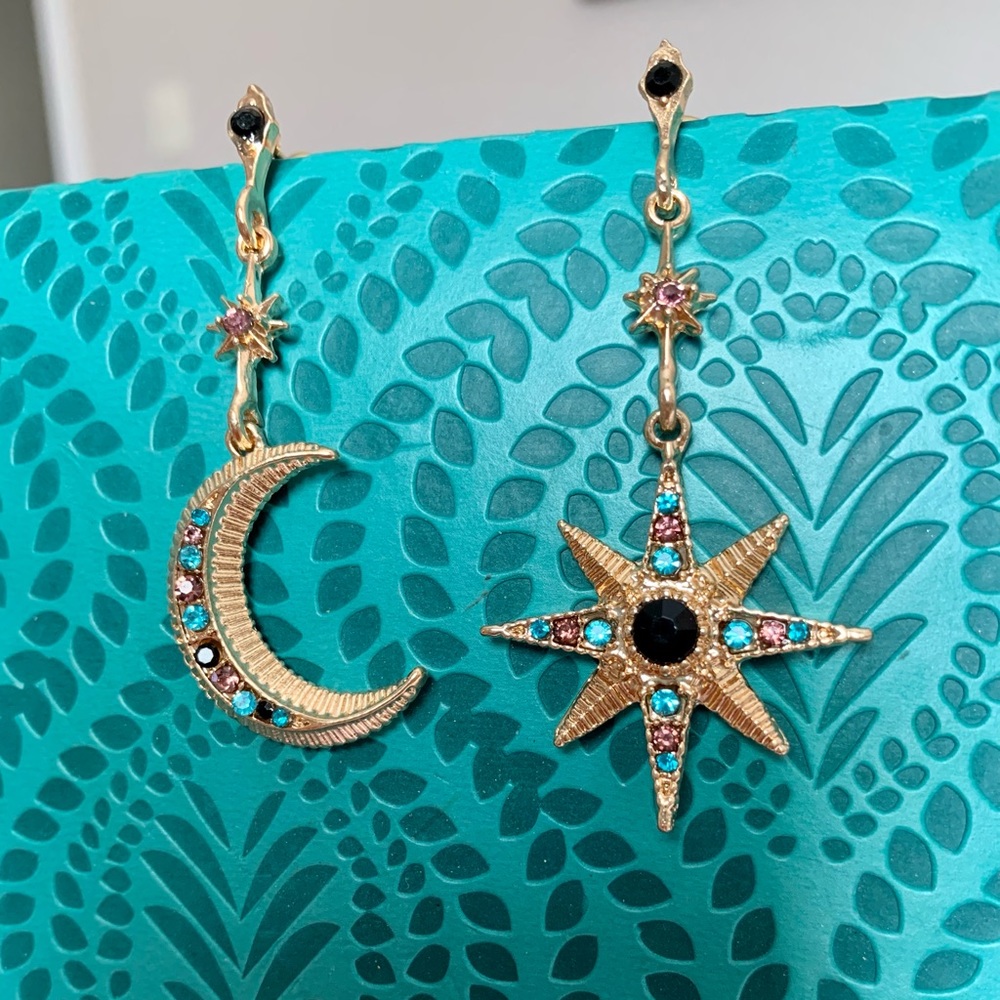 Mystic Moon & Star Rhinestone Earrings